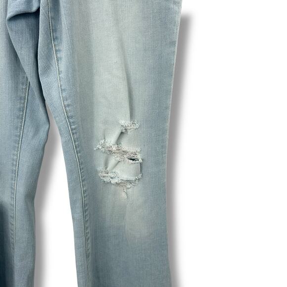 Macy's INC International Concepts Mid Rise Flare Jeans Size 8 Distressed Knee - Picture 3 of 10